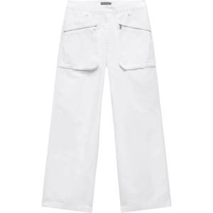 Mint Velvet White Cotton Cargo Trousers